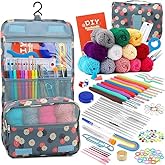 118 PC Crochet Kit for Beginners Knitting & Crochet Supplies,Premium Crocheting Kit Includes 12 Spools Crochet Yarn, 21 Croch