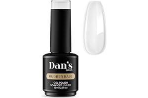 DAN'S NAILS Dan’s Clear Rubber Base Gel Polish Coat for Nails, 15ml | Soak Off UV/LED Lamp | Strong Adhesion, Long Lasting, Self-Leveling | Salon Quality