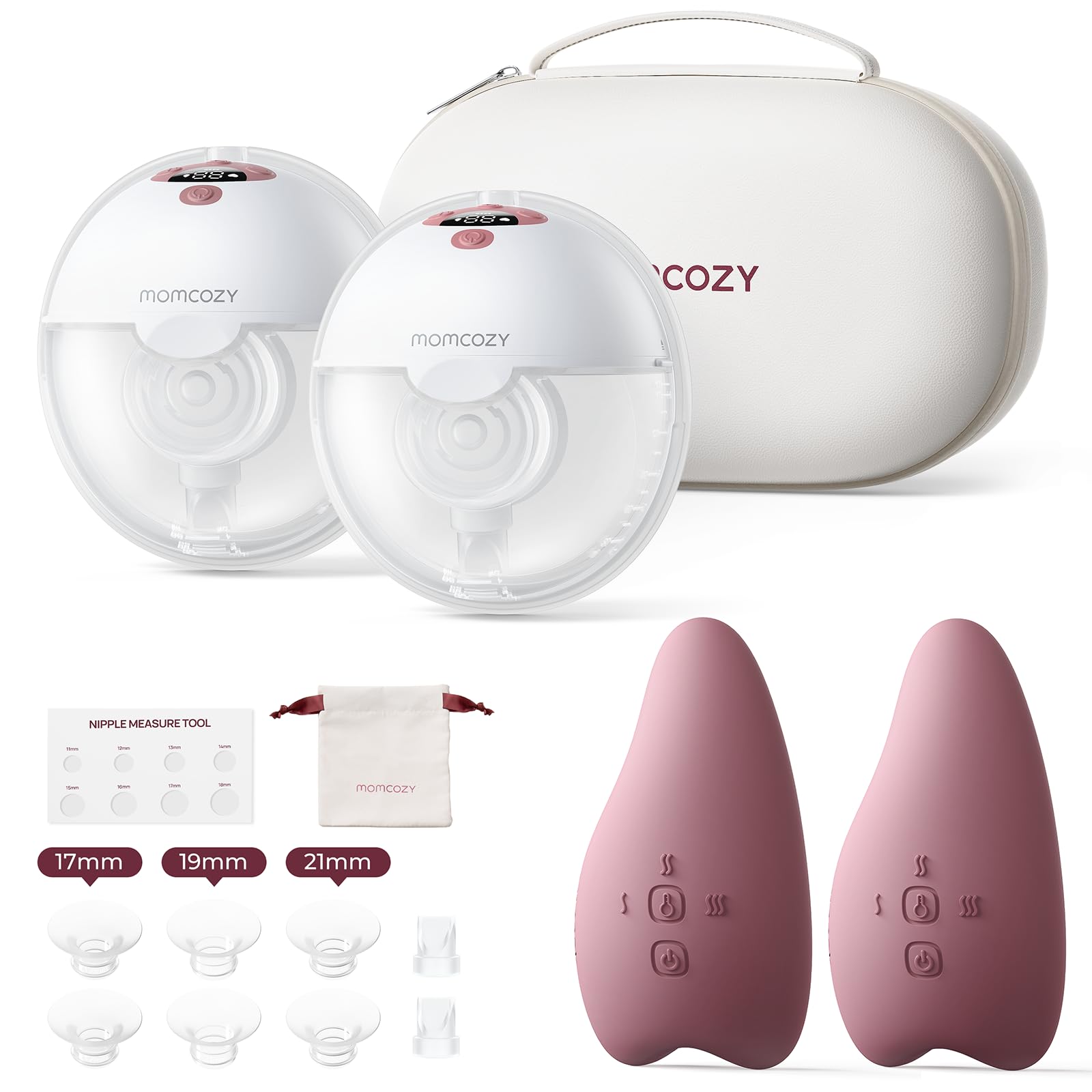 Photo 1 of Momcozy M5 Breast Pump & A1 Lactation Massager Combo -Wearable Breast Pump with Double-Sealed Flange (3 Modes/9 Levels) + 2-in-1 Lactation Massager (Heat & Vibration) for Clogged Ducts & Milk Flow