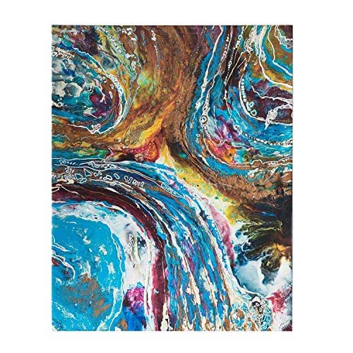 Cobalt Blue abstract handmade print 14"x11" Modern wall