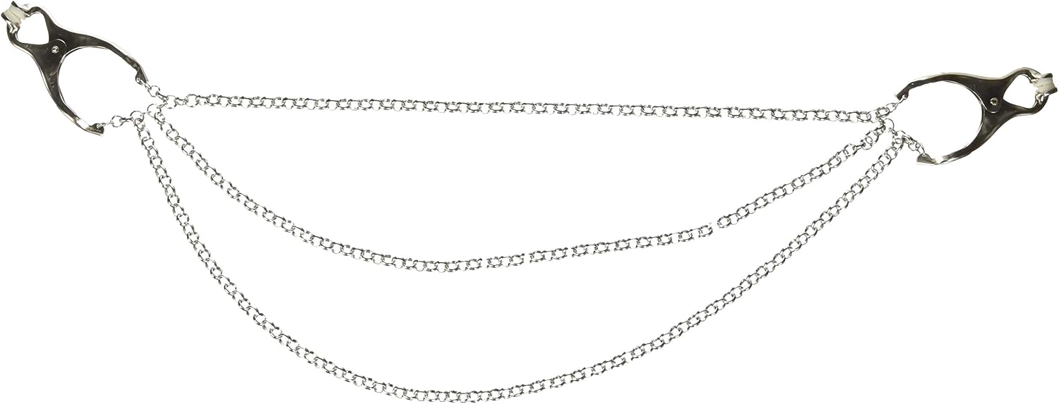 Affix Triple Chain Nipple Clamps, Silver