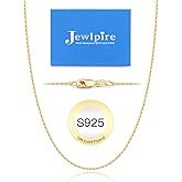 Jewlpire 18k Gold Plated 925 Sterling Silver Chain Necklace for Women, 1.3mm Thin & Dainty & Sturdy Cable Chain Necklace Women's Chain Necklaces 14/16/17/18/20/22/24 Inch