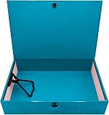 ED Pukka Foolscap Glossy Box Files with Document Clip 70mm Blue view 2
