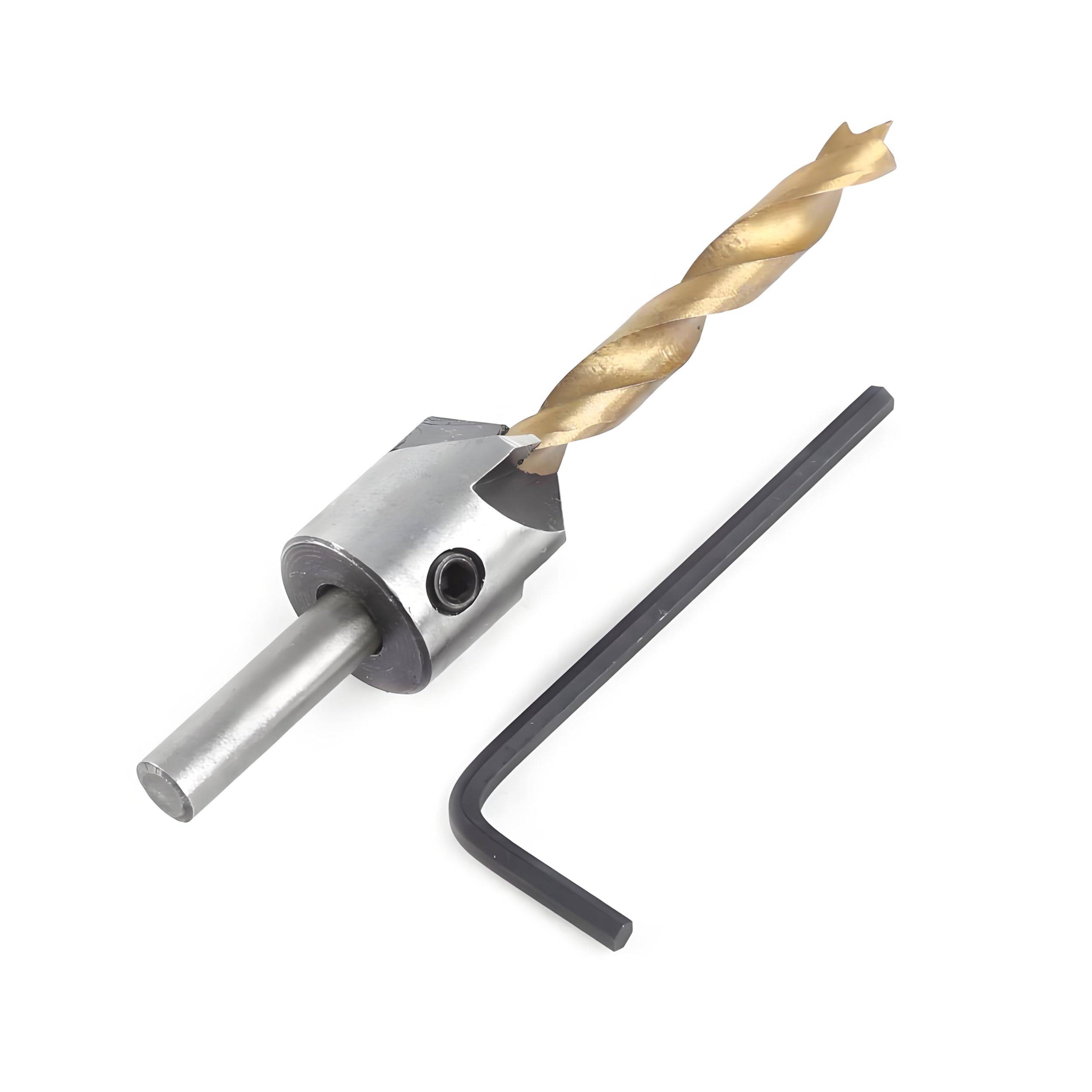 Countersink Drill Bit Set Counter Sink Bit Woodworking Carpentry Reamer Round Shank With Hex Key