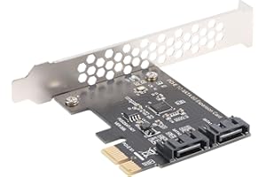 Rosrrtlm PCIe PCI Express to SATA3.0 2-Port SATA III 6G Expansion Controller Card Adapter