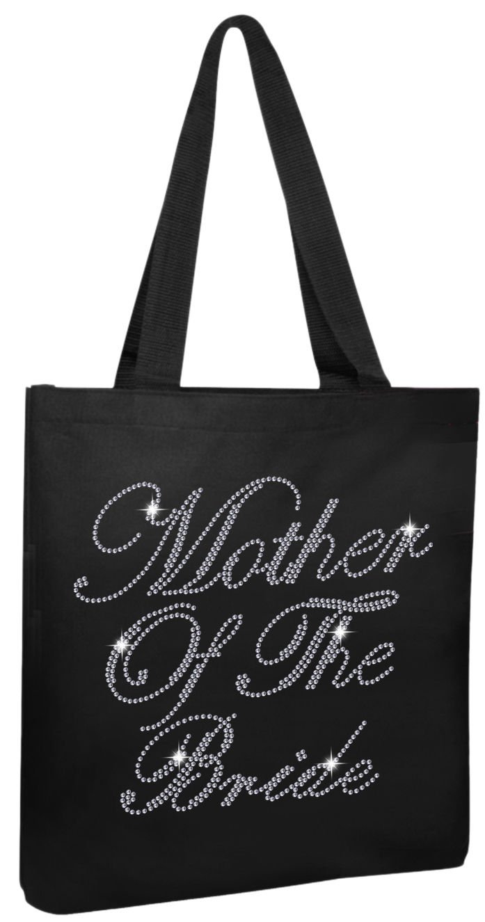 Varsany Personalised Tote Bag Made with Rhinestone Crystals - Bride Tote Bag Made of Cotton - Team Bride Bags Best Suited to be Used as Bride to be Gifts - Convenient Size