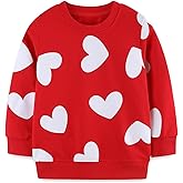 Mrocioa Toddler Baby Girls Heart Sweatshirt Kids Valentine's Party Outfit Shirt Long Sleeve VDAY Tops