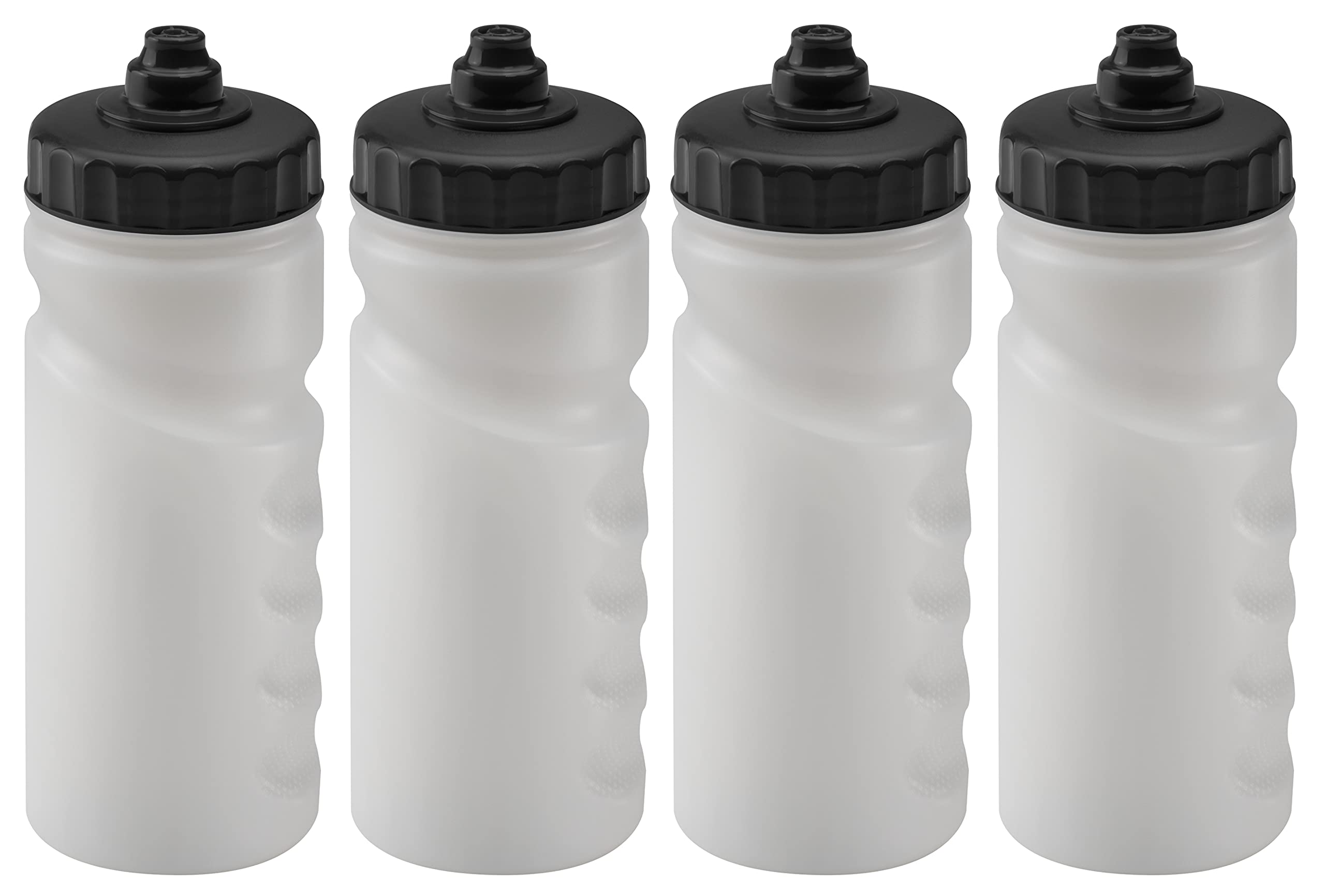 Foxberry 500ml Reusable Water Bottles - 4 Pack - Hands Free Lid - Spill Proof and Leak Proof Spout - BPA Free - Dishwasher Safe - Kids - School - Sports - Clubs