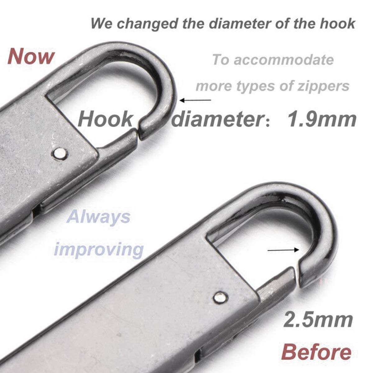 Zpsolution Zipper Pull Replacement Metal Zipper Handle Mend Fixer for Luggage Suitcases Bags