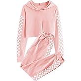 Meikulo Kids 2 Piece Outfits Girls Crop Tops Hoodies Long Sleeve Fashion Sweatshirts and Sweatpants