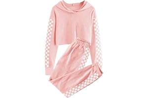 Meikulo Kids 2 Piece Outfits Girls Crop Tops Hoodies Long Sleeve Fashion Sweatshirts and Sweatpants