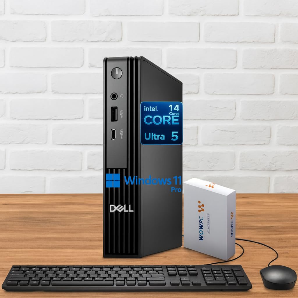 Dell Pro Micro Desktop Computer Next-Gen OptiPlex, Intel 14-Core Ultra 5 235T (Beat i7-13700T), 16GB DDR5, 1TB Storage(512GB PCIe SSD & 500GB External Drive), USB-C, Wi-Fi 6, HDMI, DP, Windows 11 Pro