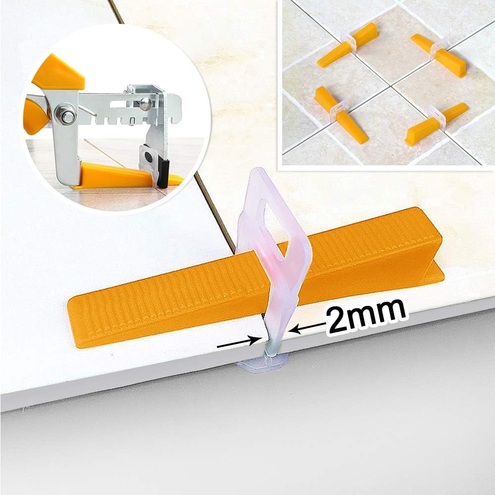 OGORI Tile Leveling Clips 2mm- Tile Spacers Only, Pack of 200, White, 2mm clips - Image 4