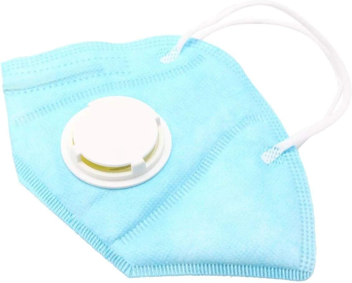 Dust mask Valved FFP3 Respirator Face Safety Breathing Equip 2pcs Disposable Work Dust Masks Metal Work Wood Cuttting (Color : Blue)