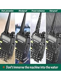 BaoFeng 2-Upgrade Radio UV-5R5 bidireccional, VHF UHF Walkie Talkie de doble banda, Antena extendida de 7 "(incluida), Batería más grande, 7.4v 5W Distancia de conversación más estable