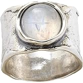 Jude Jewelers Retro Vintage Style Crystal Stone Hammered Cocktail Party Statement Biker Ring