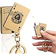 KAIEOMGN Soft Flame Butane Lighter Refillable Metal Poker Cards Lighters, Cool Keychains, Unique Gifts for Men, Birthday Candles, Camping Accessories, BBQ (No Butane Fuel) (Gold)