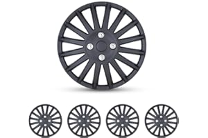 I1MOTOR 16'' Hubcaps Set of 4 16 Inch Wheel Rim Cover Universal R16 Hub Caps Replacement ABS Material Exterior Accessories for Car Pickup Truck SUV, Matte Black