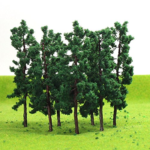 D8030 40PCS Model Trees-80mm/3.14 inch TT HO Scale Train Layout Iron Wire Trees,Diorama Supplies, Railroad Scenery, Fake Trees for Projects, Woodland Scenery for DIY Crafts or Building Model New