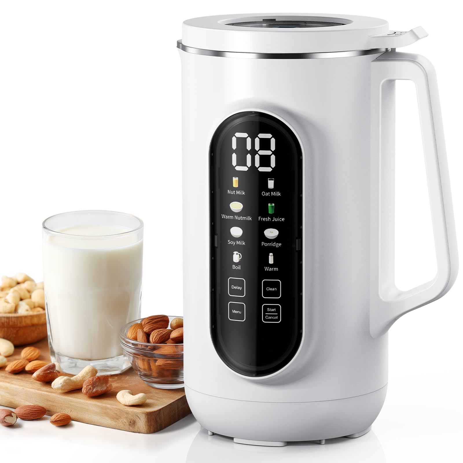 Photo 1 of 10 in 1 Nut Milk Maker, AMZCHEF 40oz Plant Milk Maker for Homemade Almond Milk, Soy Milk, Oatmeal, and Non-Dairy Beverages, BPA Free Almond Milk Maker with Delay Start, Keep Warm, Clean, Boiling