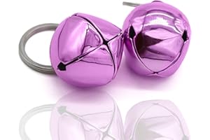 IVIA PET Large Dog Bells, Collar Loud Bells, Pet Tracker & Training, Handmade Metal(Pink)