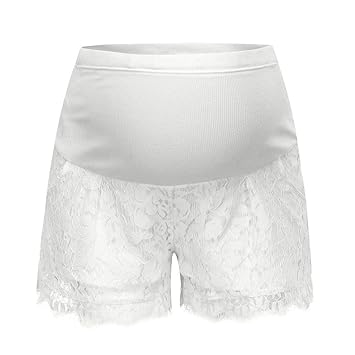 Amazon Com Maternity Shorts Lace Pajama Pants High Waist Maternity Short Pants Irregular Cut Woman Shorts Prenatal Maternity Pregnancy Casual Baby