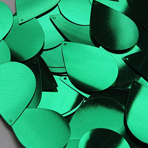 Green Shiny Metallic Tear Drop 1.5