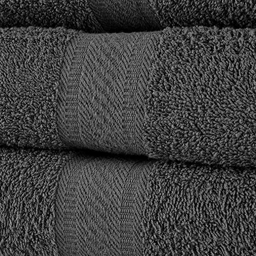 Sweet Needle 4 Pack Large Bath Sheets (70x140cm) - 100% Luxury Cotton, Ultra Soft, Hotel Quality, Highly Absorbent for Bathroom, Shower, Beach and Daily Use (Charcoal)