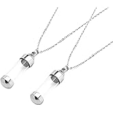 Marsrut 2X Blood Vial Necklace Kit, Cremation Urn Necklace for Ashes, Tube Necklace Pendant, Cremation Urns Jewelry for Ashes Holder Keepsake Memorial