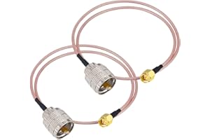 Boobrie SMA Male to PL259 UHF Male RG316 Coaxial Cable 19.68in RF Coax CB Radio Pigtail Jumper 2-Pack