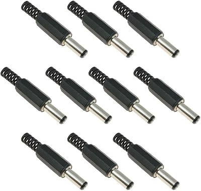 Switch Electronics 2.5mm x 5.5mm DC Power Plug Jack Male Connector 14mm Pack 10