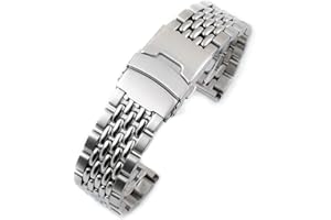 StrapHabit Beads of Rice Watch Bracelet Band Strap - Stainless Steel Vintage BOR 18mm 19mm 20mm 21mm 22mm 24mm