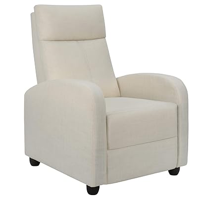 JUMMICO Adjustable Fabric Recliner Chair for Living Room, Beige