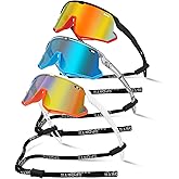 GGSTDDUP 3 Pack Kids Youth Baseball Sunglasses Sports Cycling Sunglasses Shades UV400 Protection Goggles for Teens Age 8-14 Boys Girls