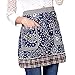JKLcom Half Aprons Waist Aprons Floral Flower Apron Waist Aprons with 2 Pockets Bistro Apron for Women Girls(Red, Blue)