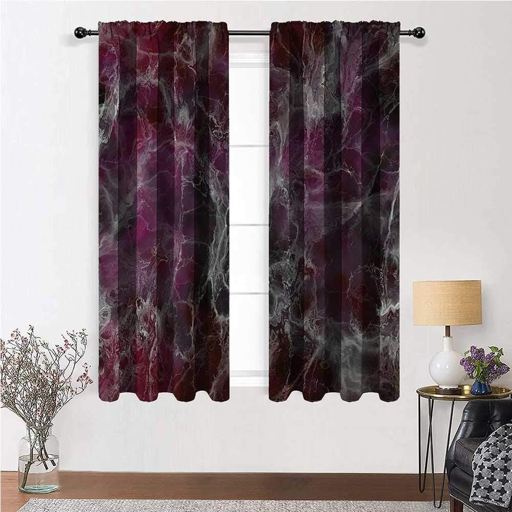 YouXianHome Marble Blackout Window Curtain Psychedelic Dark Cloudy