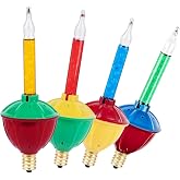 4 Pack Bubble Lights Replacement Bulbs, Multicolor Fluid Lights Bulbs | Red Orange Blue Classic Christmas Lights Bulbs, C7 E12 Candelabra Base, Bubble Lamps for Xmas Christmas Tree Decorations