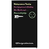 Frigidaire EFR331 Single Door Compact Refrigerator - Adjustable Thermostat Control - Reversible Doors - Front Blackboard, Write and Erase - Ideal for Dorm, Office, RV, Room - Black, 3.2 Cubic Feet