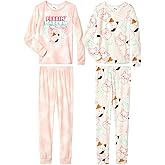 Squishmallows Girls’ 4-Piece and 2-Piece Pajama Set - Long Sleeves T-Shirt and Pajama Pants