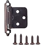 Amazon Basics AB-4010 Hinges, 1/2 inch Overlay, Oil Rubbed Bronze