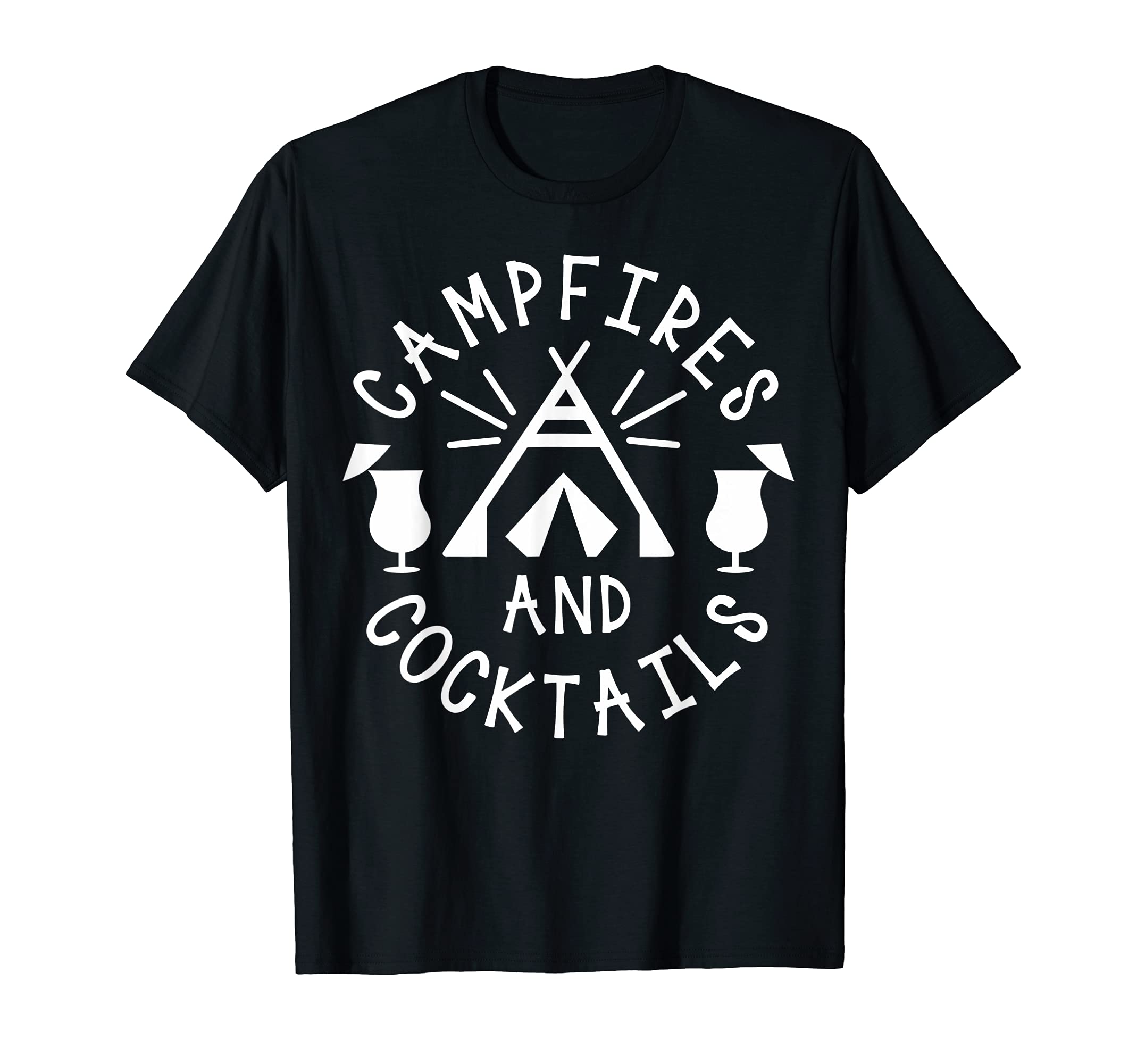 Camping Campire & Cocktail Funny Summer Hiking Gear T-Shirt