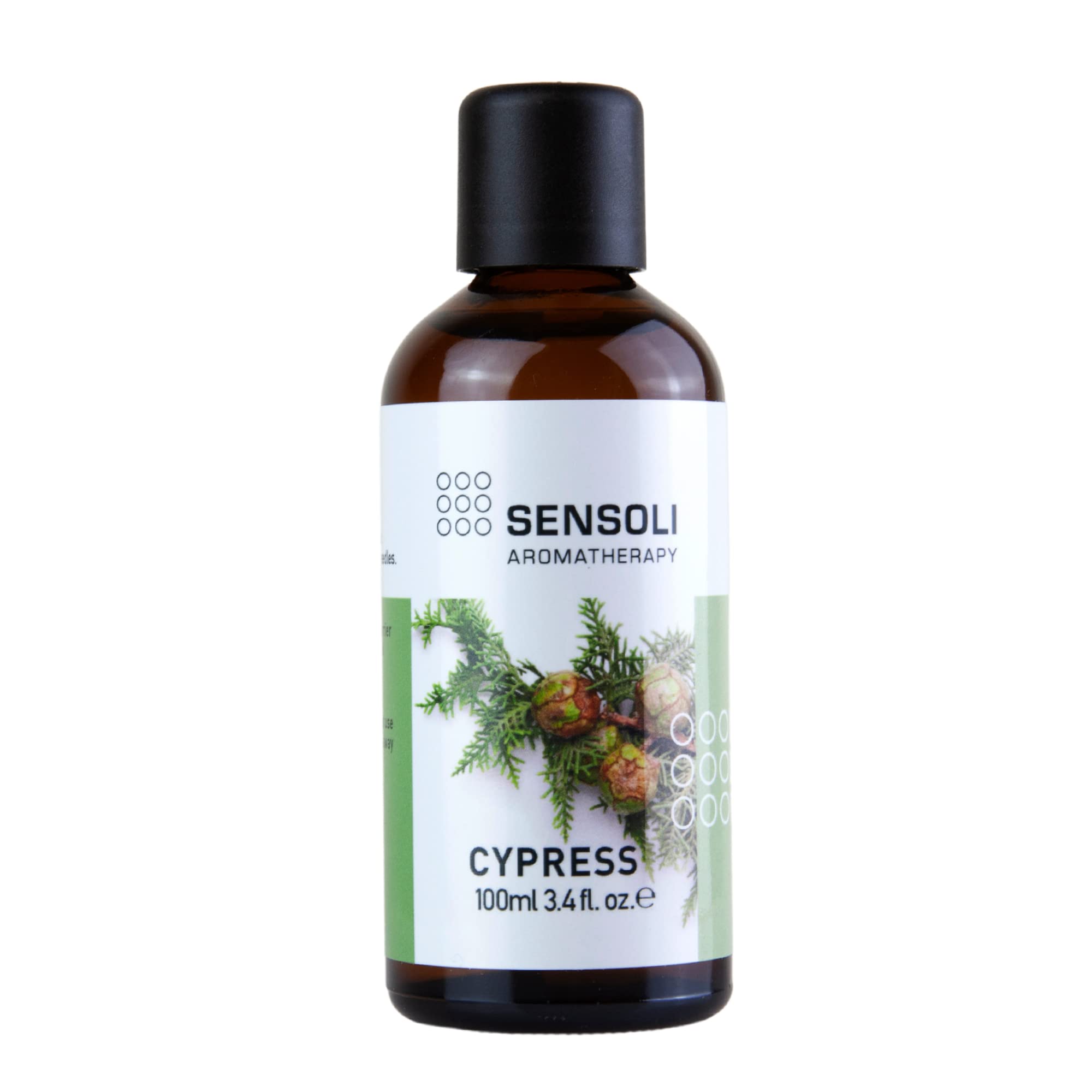 SENSOLI Cypress Essential Oil 10ml – 100% Pure Cupressus Sempervirens, Amber Glass Dropper Bottle – Aromatherapy Essential Oil for Diffusers, Massage & DIY Blends
