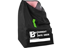 BIGCOON Car Seat Travel Bag for Airplane - Carseat Gate Check Cover for Convertible, Infant Carriers, and Booster Seats (Black)