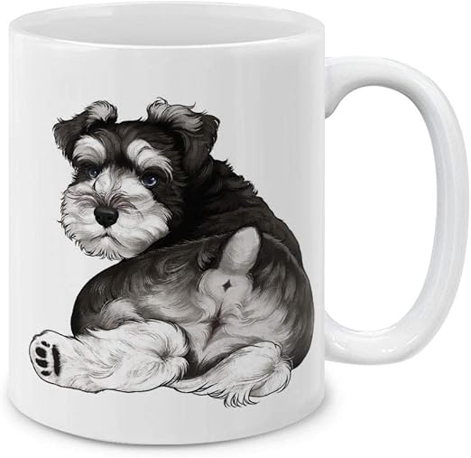 Amazon Com Mugbrew Schnauzer Dog Butt Looking Back Ceramic Coffee Mug Tea Cup 11 Oz Kitchen Dining