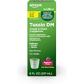Amazon Basic Care Tussin Cough Plus Chest Congestion DM Syrup, Non-Drowsy Expectorant, Mucus Relief, Raspberry Flavor, 8 fl oz (Pack of 1)