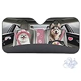Suobstales Funny Husky Pomeranian Print Car Sun