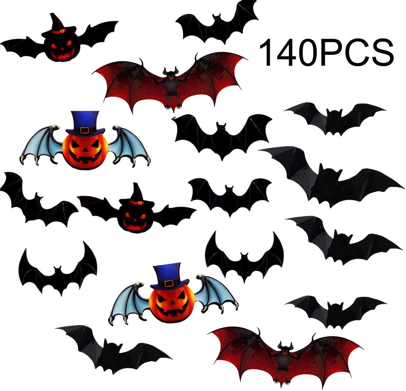 Amazon Com Acronde 140pcs Halloween Decorations 3d Scary Bats