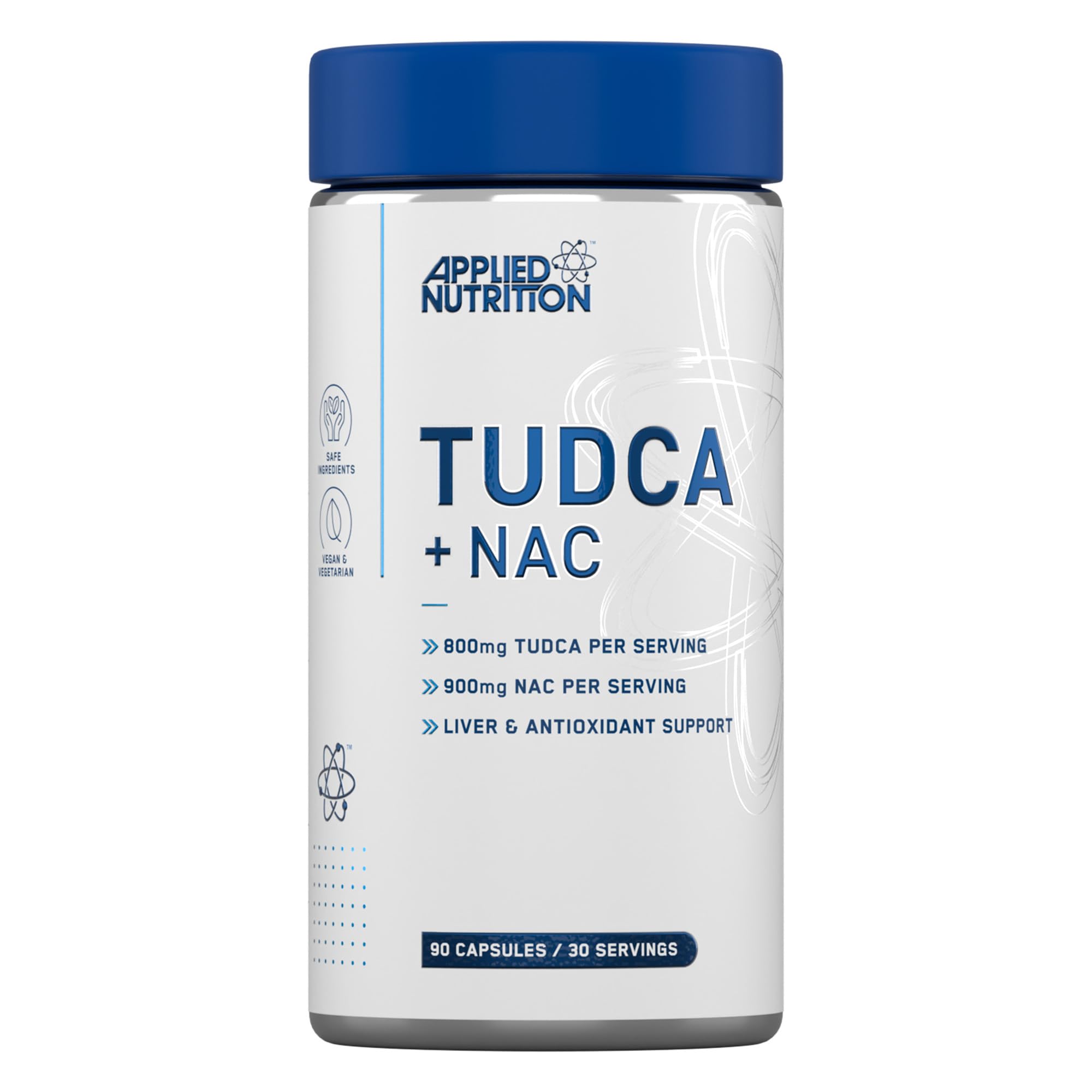 Applied Nutrition TUDCA + NAC - TUDCA Liver & Antioxidant Support, Bile Salts, Liver Support Suplement, 800mg Tauroursodeoxycholic Acid (90 Capsules - 30 Servings)