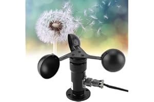 NEUFDAY Wind Speed Sensor, Pulse Signal Output Aluminum Alloyed Wind Speed Sensor Anemometer