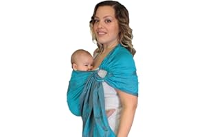 CHIMPAROO Ring Sling Baby Wrap Carrier - 100% Organic Cotton Baby Carrier Newborn to Toddler - Comfortable & Adjustable Baby 